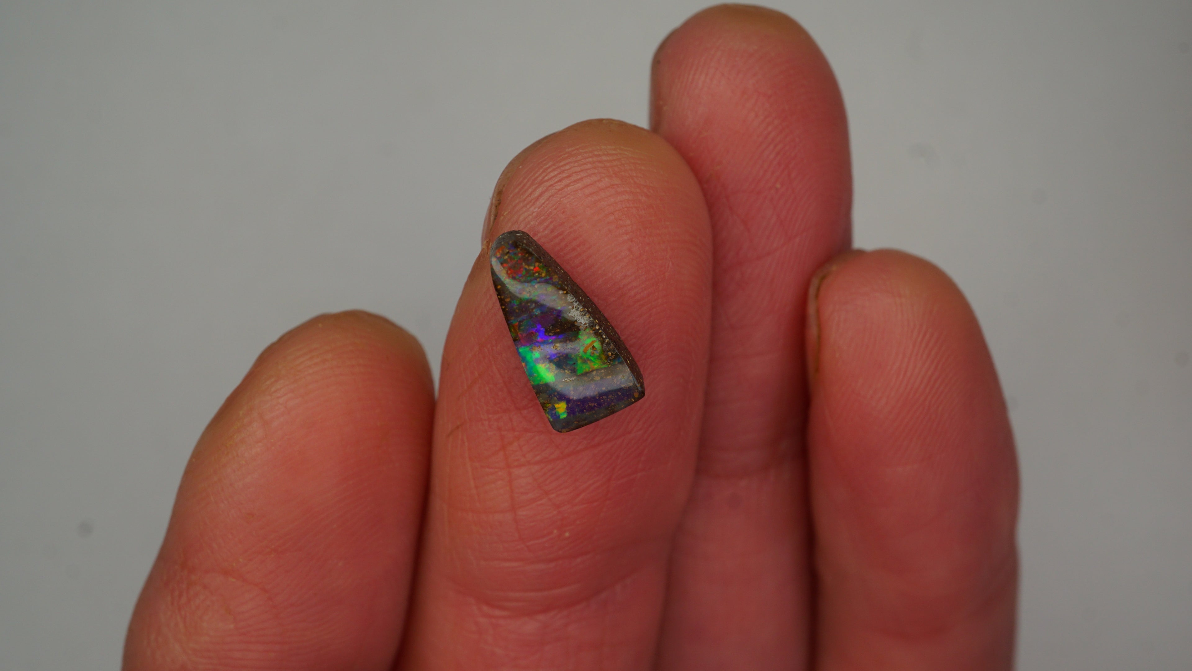 2.0ct Boulder Opal - Harlequin Pattern on Deep Purple Base