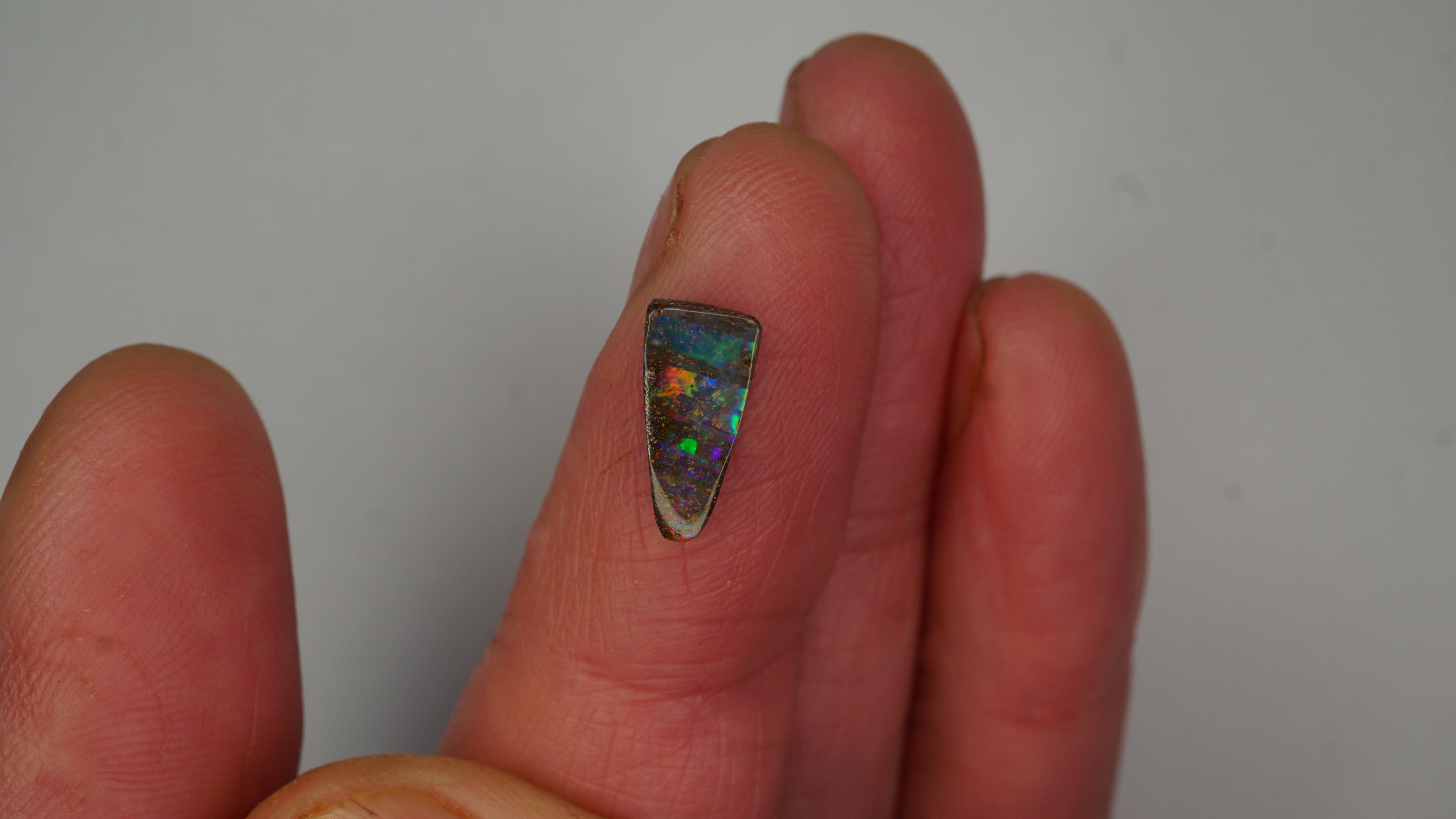 Harlequin Dream Boulder Opal - Deep Purple with Green, Red & Blue Bands