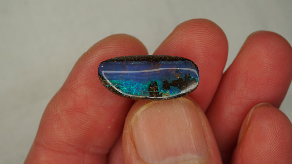 Blue Ember - 9.1ct Boulder Opal with Flowing Azure Fire