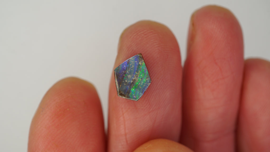 1.4 ct Blue Boulder Opal - Green & Yellow Colour Play