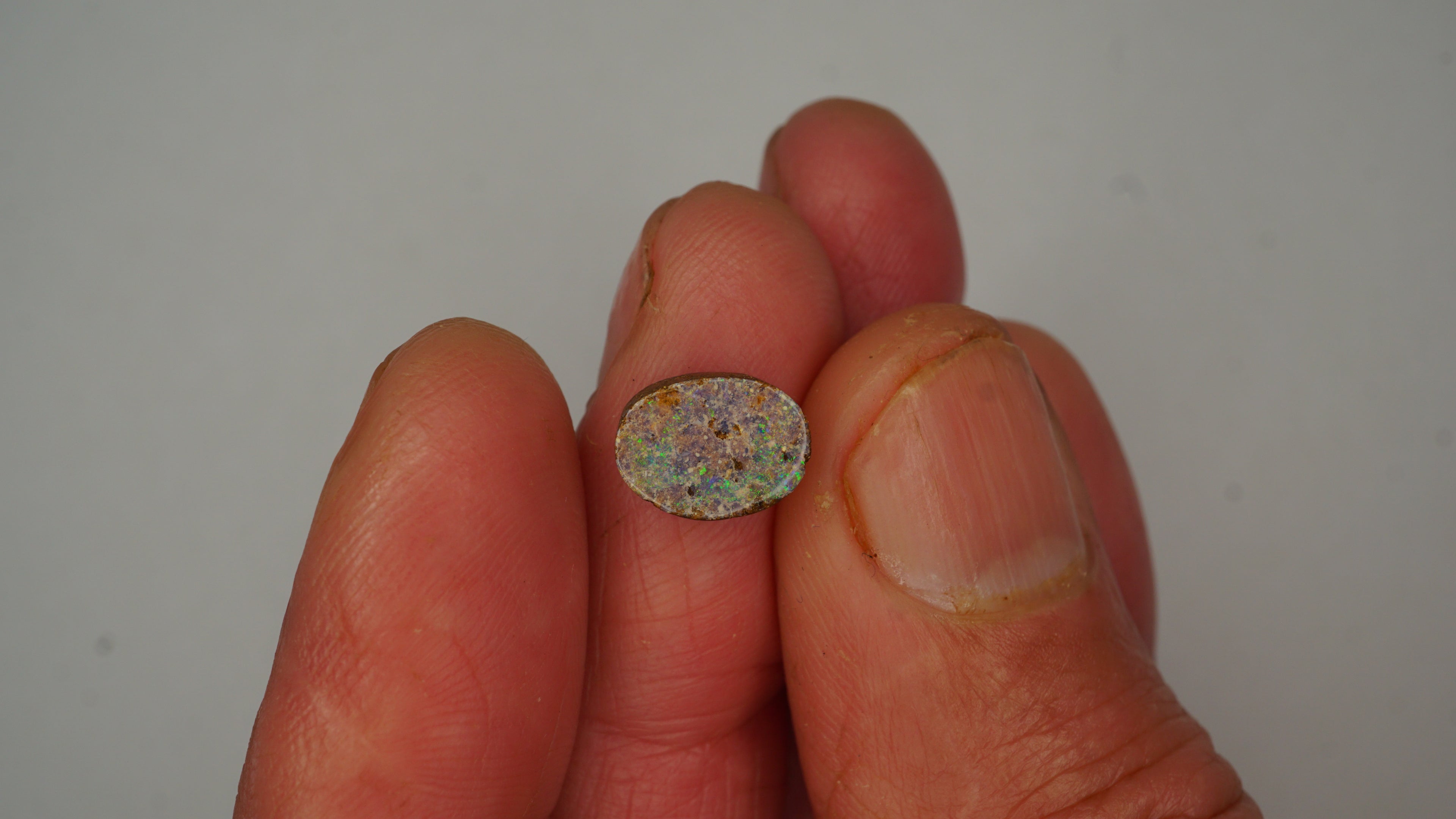 2.2 ct Purple Boulder Opal - Green Pinfire Contrast