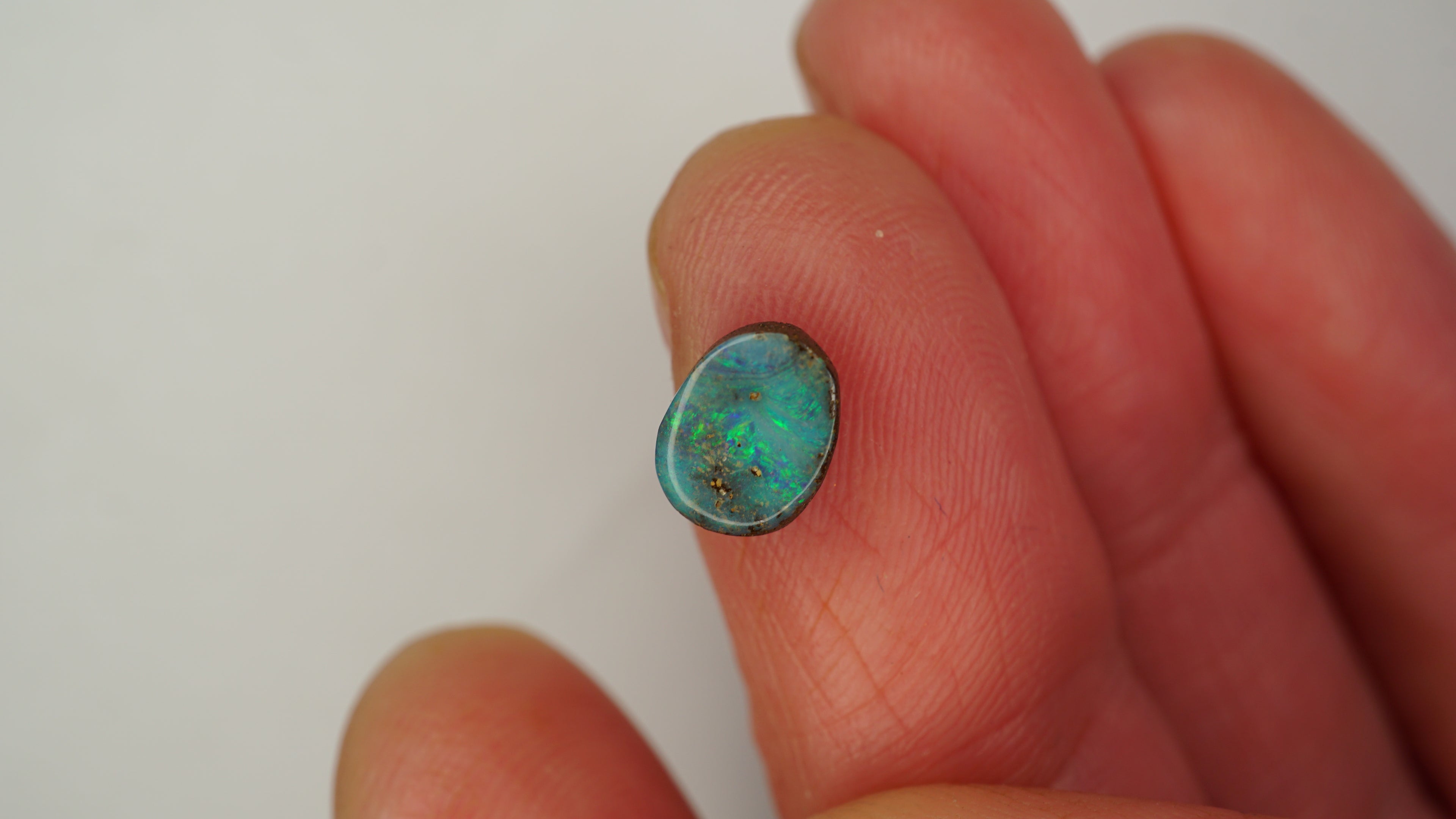 1.6 ct Green-Blue Boulder Opal - Swirling Colour Movement