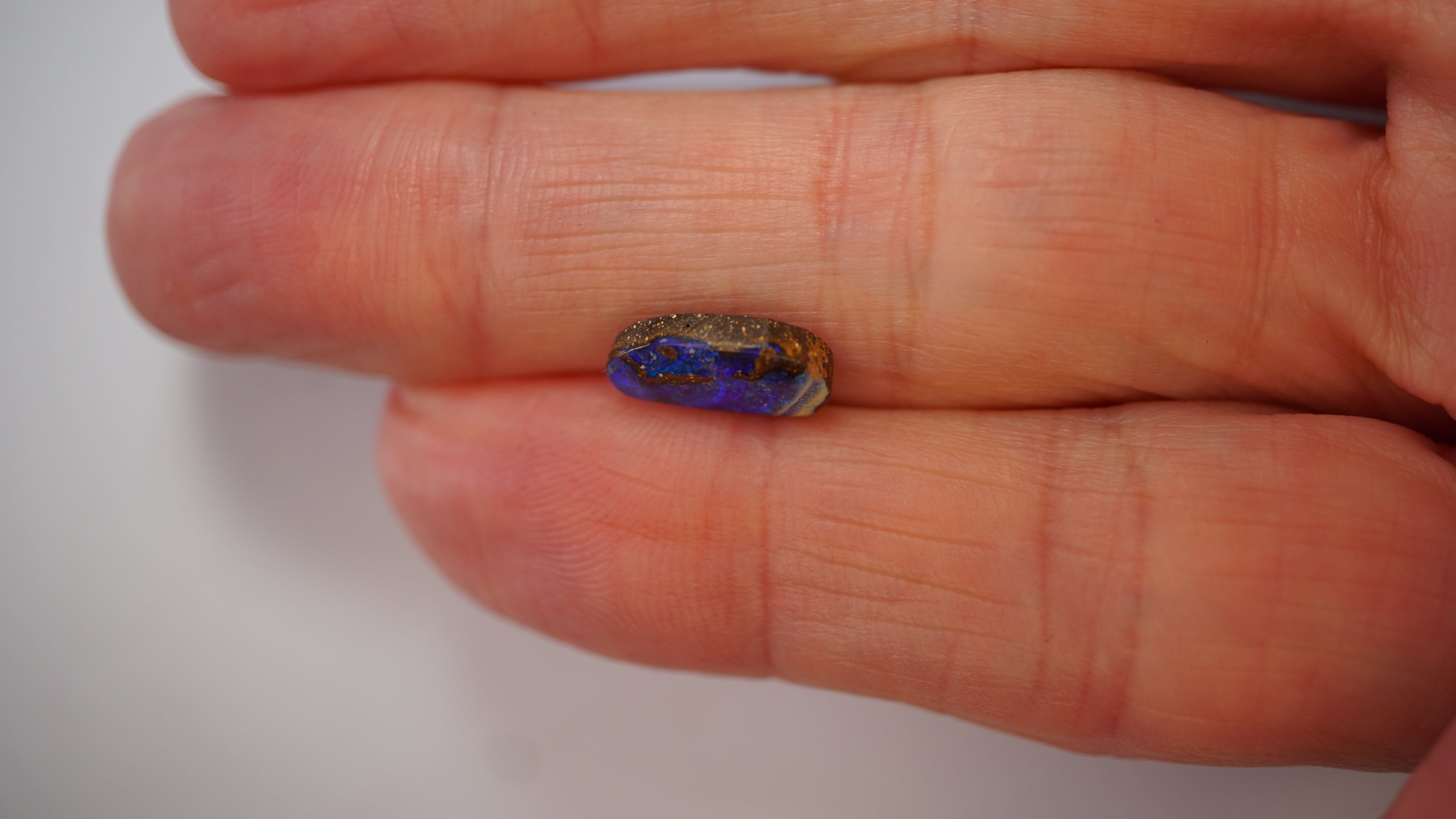 2.4 ct Blue Boulder Opal - Blue Flash with White Edge Feature