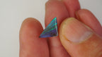 2.8 ct Triangular Blue Boulder Opal - Green Linear Colour Play