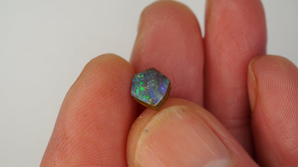 1.4 ct Blue Boulder Opal - Green & Yellow Colour Play
