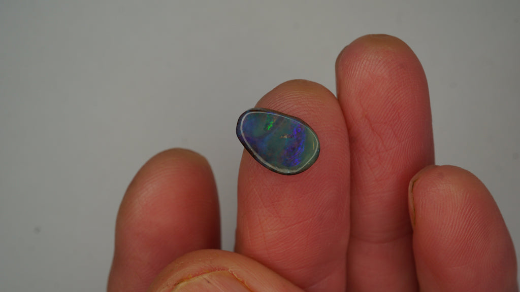Sunburst Gleam Boulder Opal - Blue with Yellow & Green Inclusion