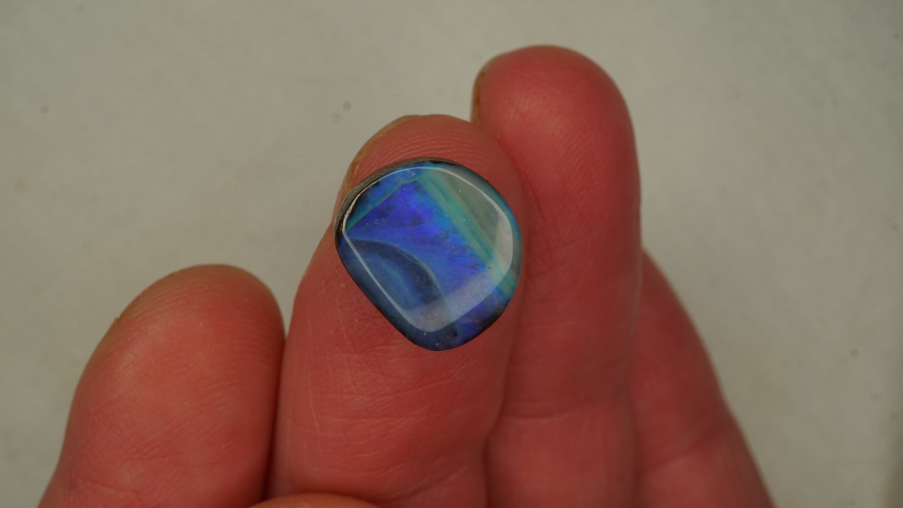 6.5 ct Blue Boulder Opal - Swirling Green & Blue Colour Movement