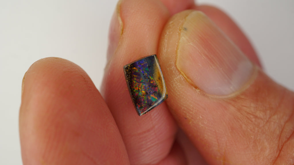 1.4ct Boulder Opal - Multicolour Fire on Dark Brown Base