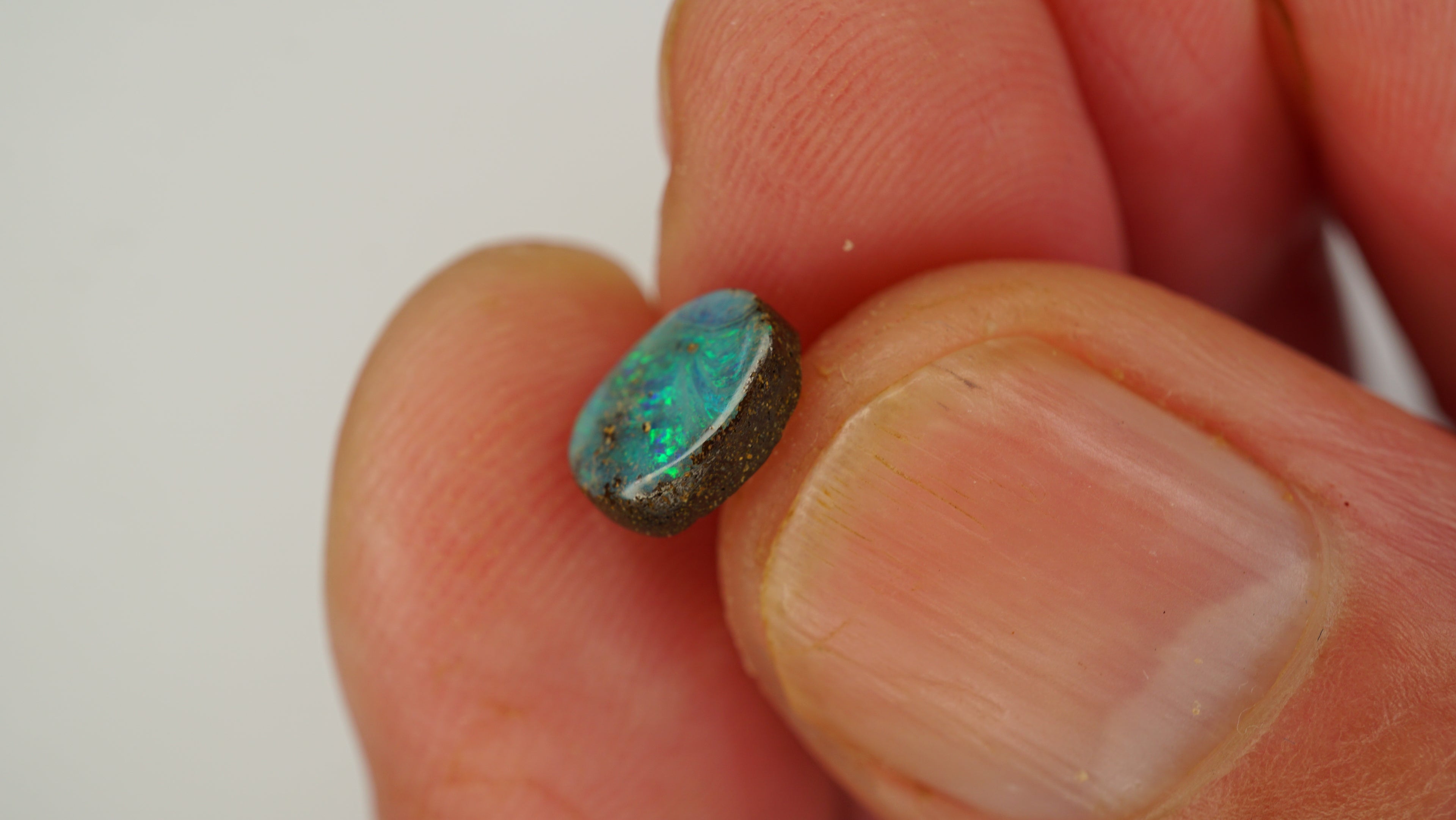 1.6 ct Green-Blue Boulder Opal - Swirling Colour Movement