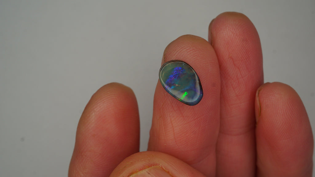 2.6 ct Blue Boulder Opal - Yellow & Green Colour Contrast