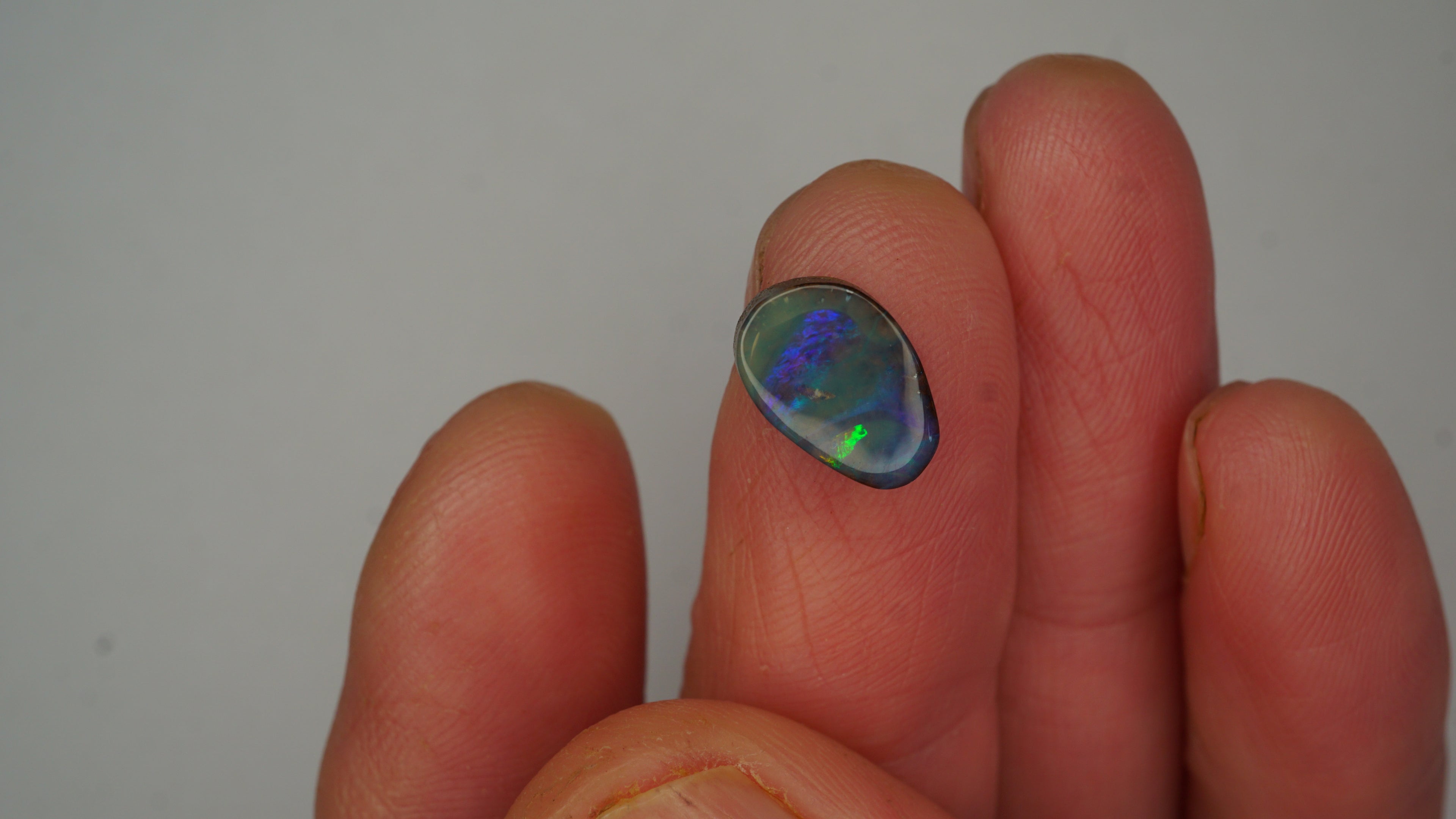 2.6 ct Blue Boulder Opal - Yellow & Green Colour Contrast