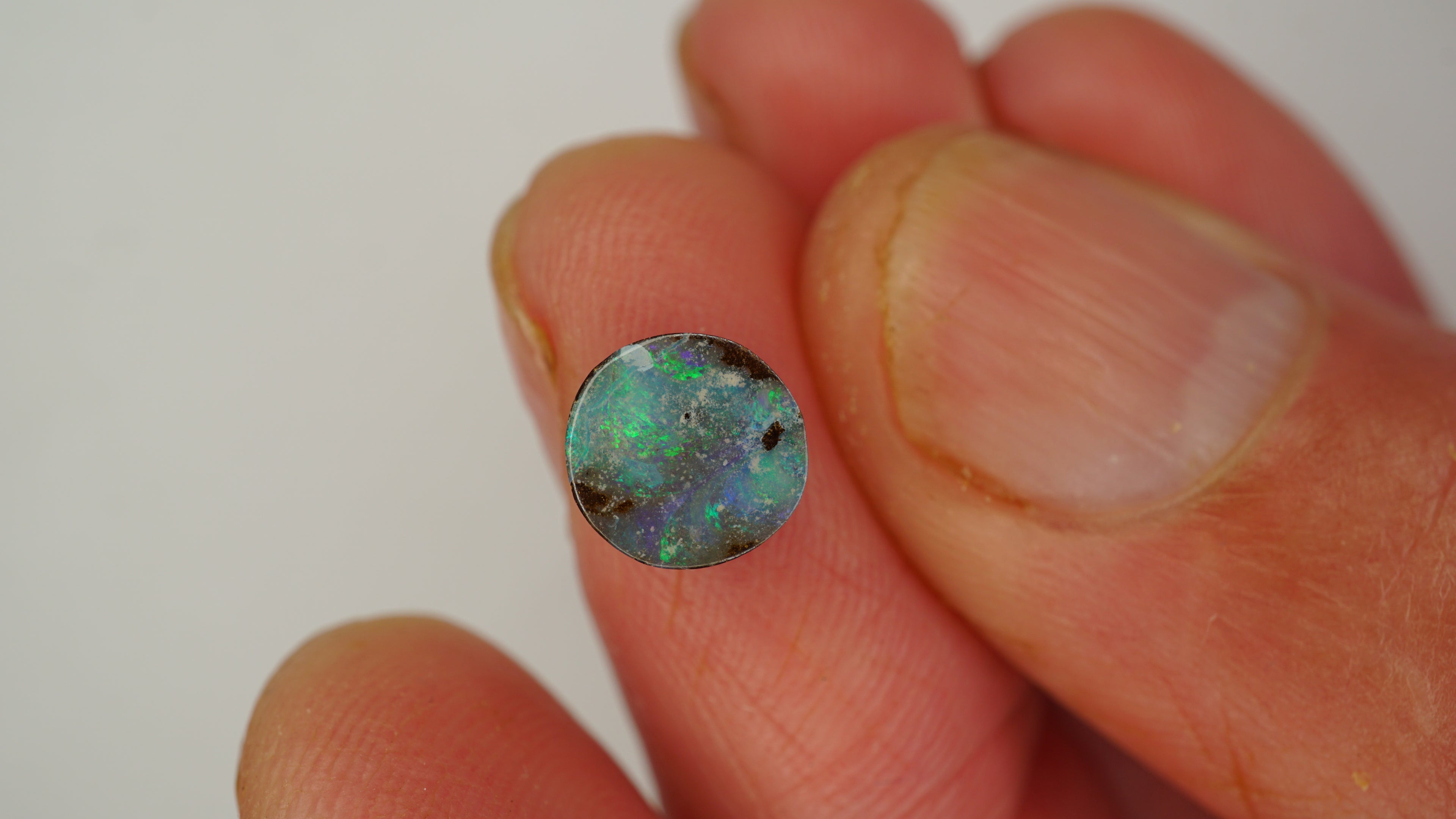 1.7 ct Green-Blue Boulder Opal - Swirling Colour Play