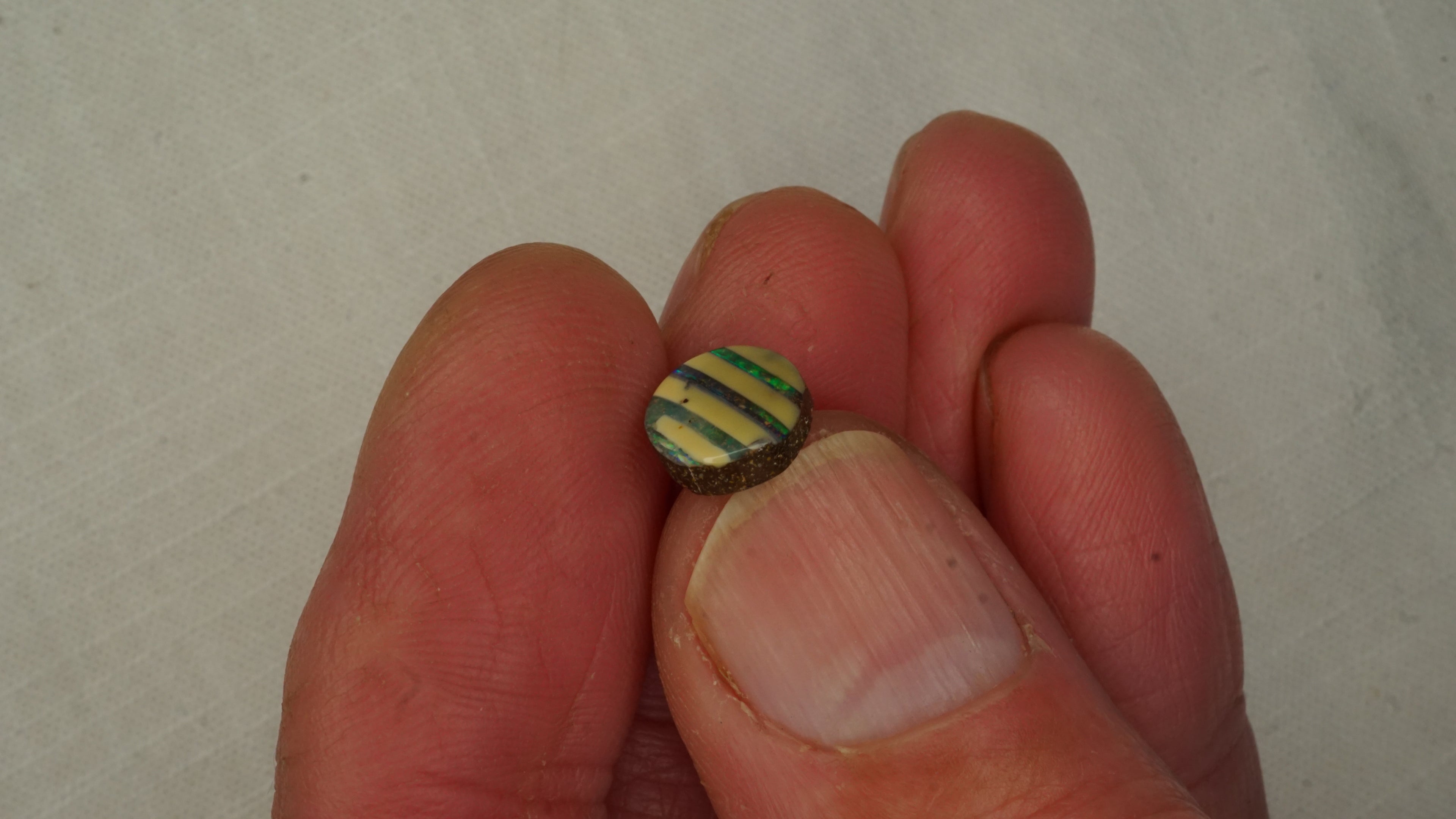 1.9 ct Boulder Opal - Cream-Toned Stripes with Green Vein