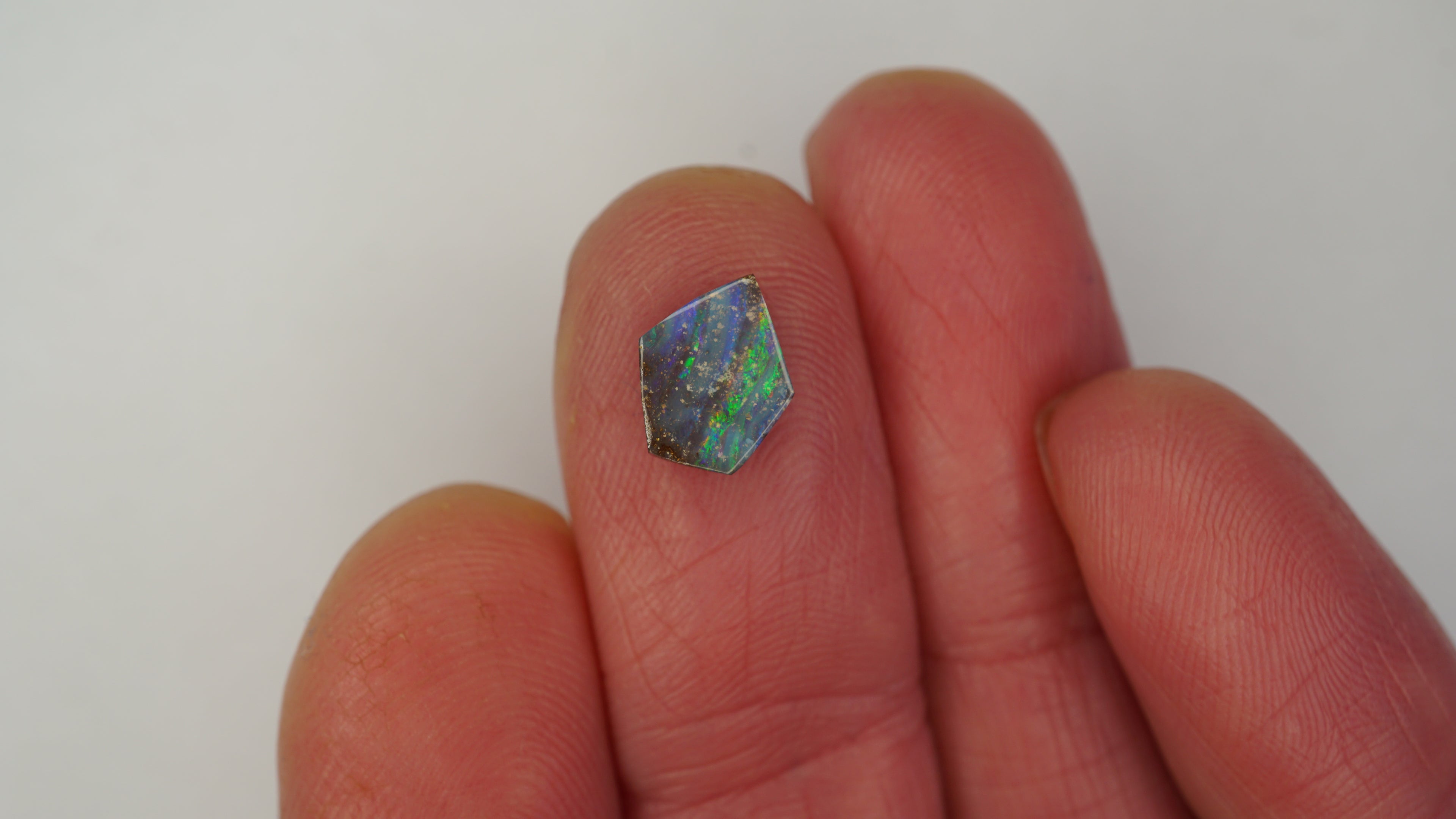 1.4 ct Blue Boulder Opal - Green & Yellow Colour Play