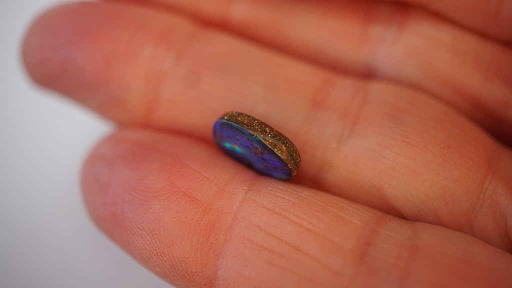 3.0 ct Blue Boulder Opal - Flowing Green Colour Movement