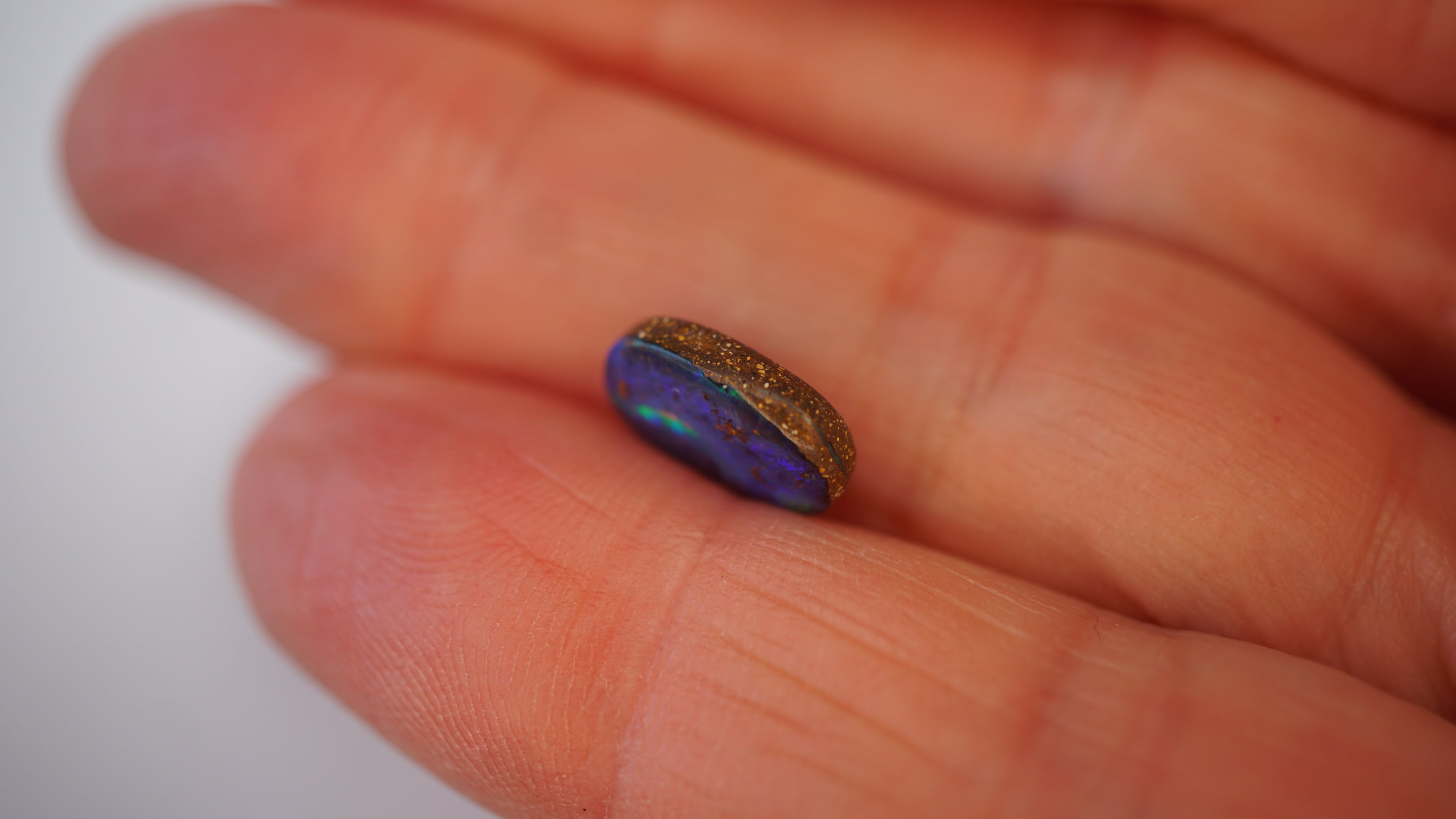 3.0 ct Blue Boulder Opal - Flowing Green Colour Movement