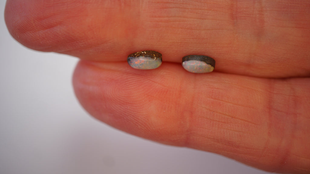 1.26ct Matched White Opal Pair — Creamy Base with Soft Pink Play