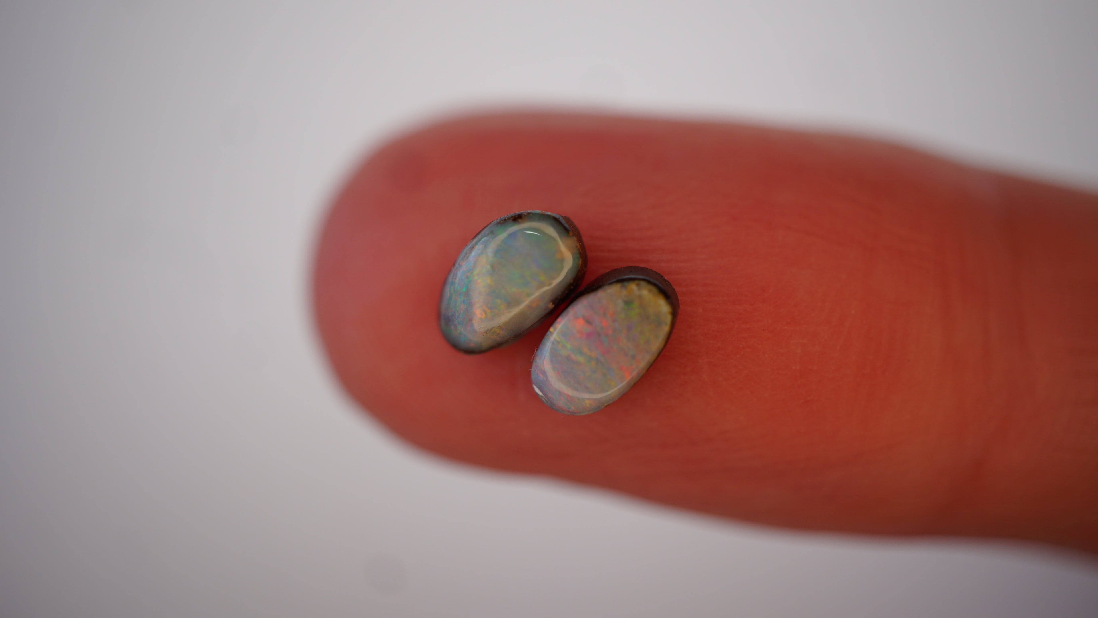 1.26ct Matched White Opal Pair — Creamy Base with Soft Pink Play