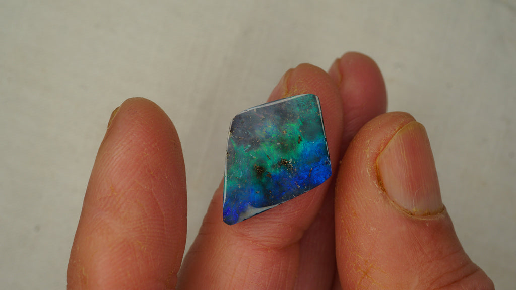Skyblade - 12.9ct Kite-Shaped Blue Boulder Opal