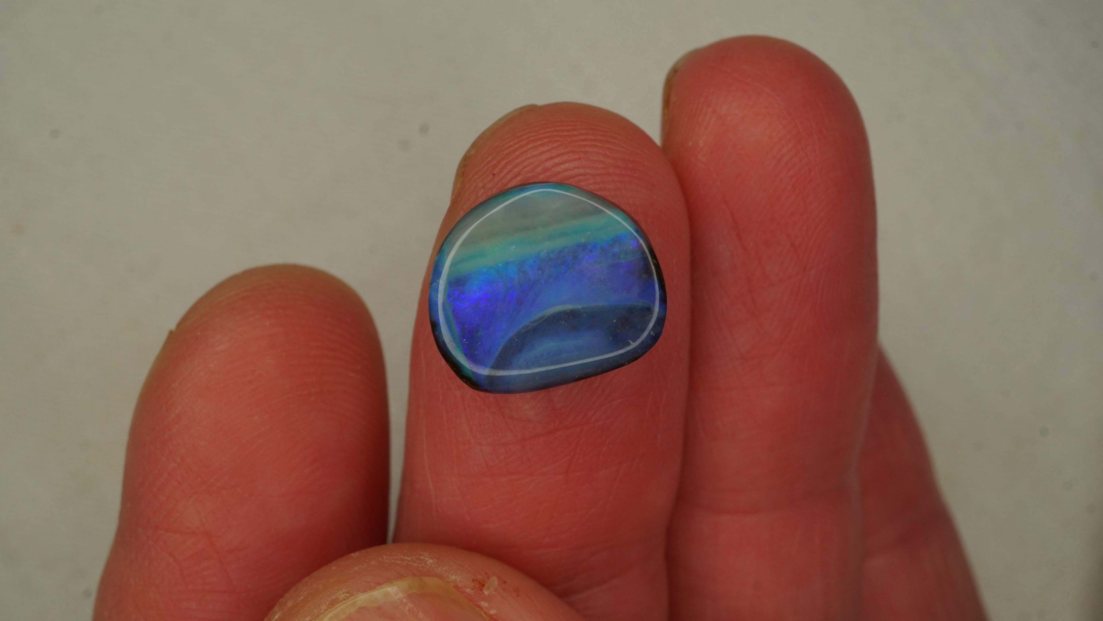 6.5 ct Blue Boulder Opal - Swirling Green & Blue Colour Movement