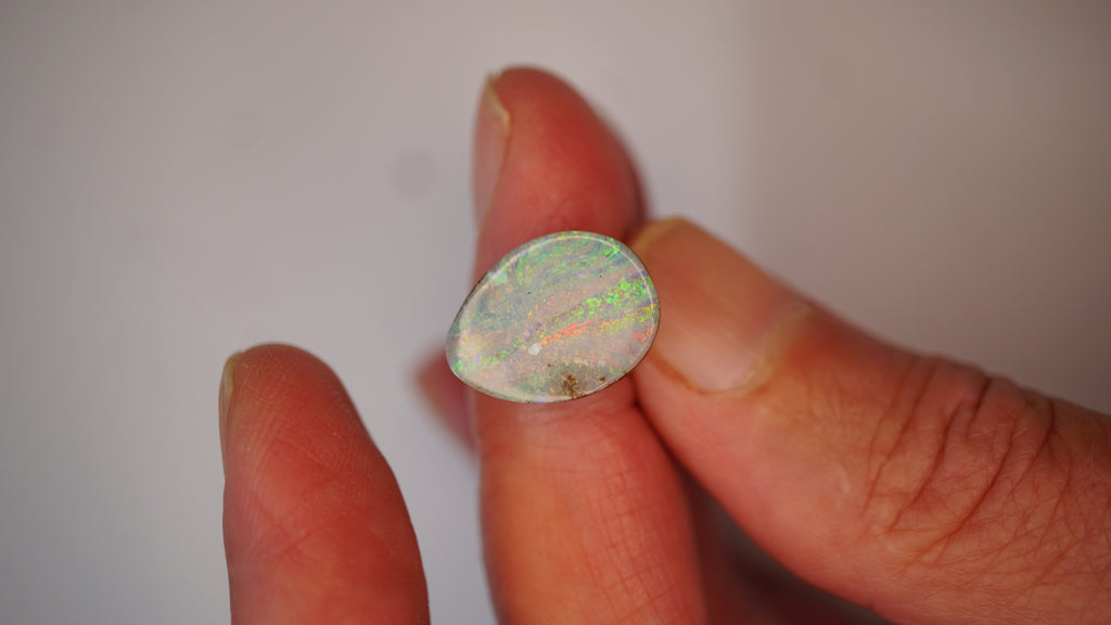 10.3ct Boulder Opal - Streaks of Pink, Gold & Green Pinfire on Light Green Host Body Tone