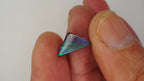 2.8 ct Triangular Blue Boulder Opal - Green Linear Colour Play
