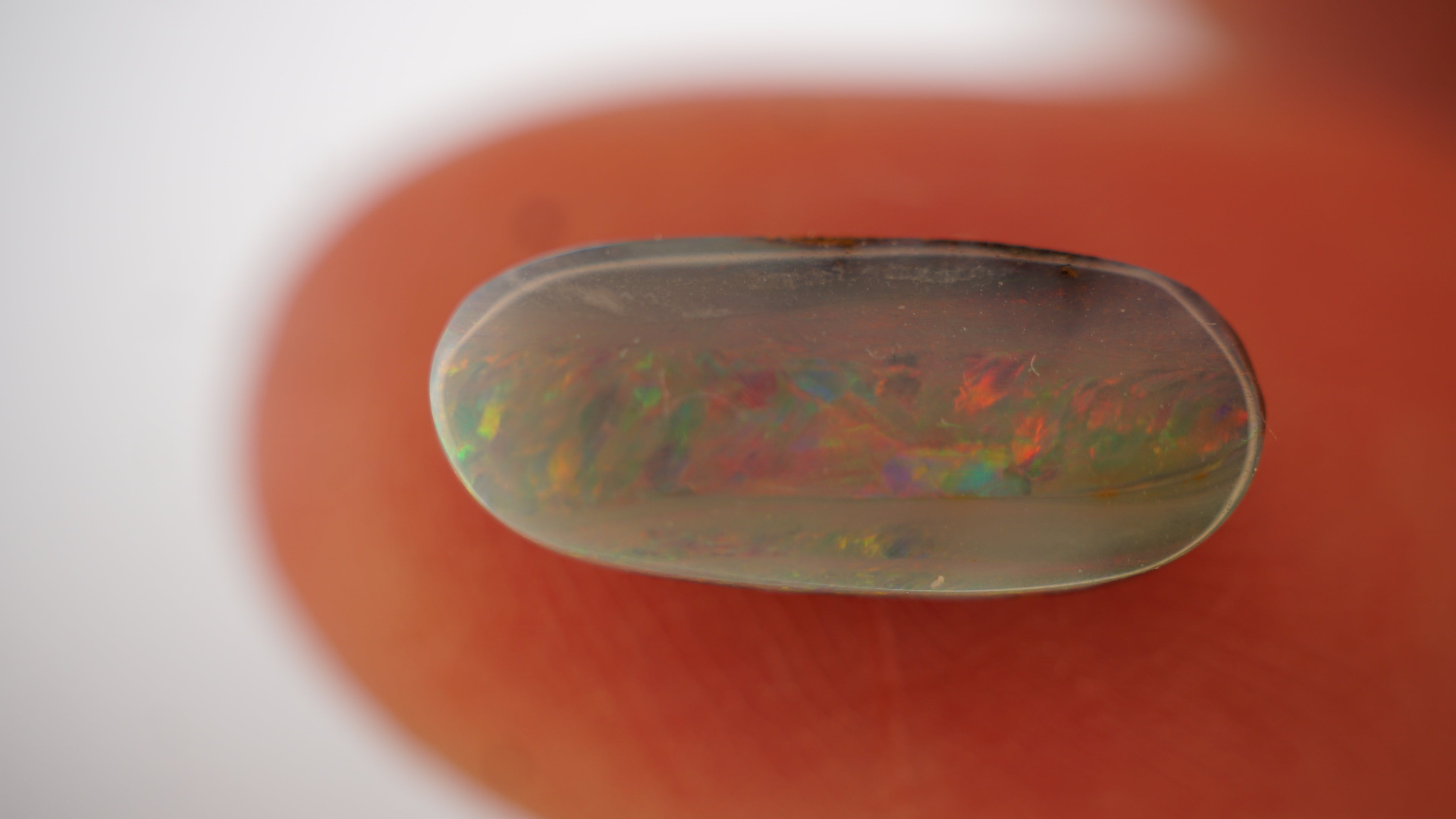 1.3ct Boulder Opal - Pink & Green Pinfire on White Host Body Tone