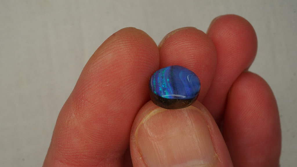 5.3ct Boulder Opal - Aqua, Green & Electric Blue Fire on Deep Blue Host Body Tone