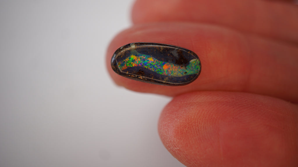 3.6 ct Boulder Opal - Multicolour Pinfire Ribbon in Clear Opal