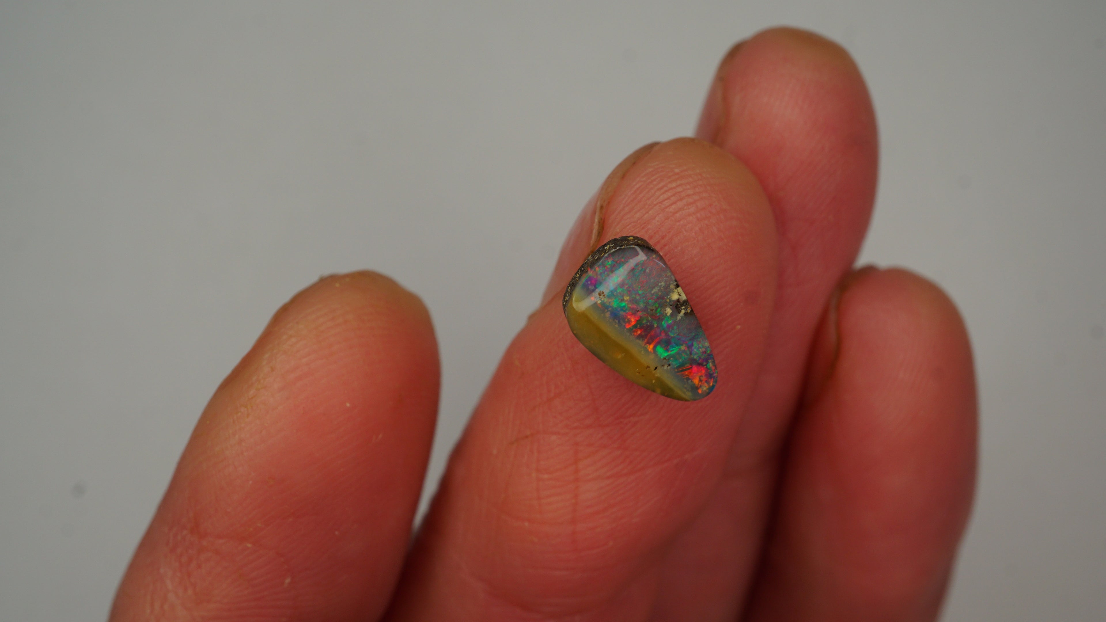 1.4ct Boulder Opal - Harlequin Pattern Multicolour Fire