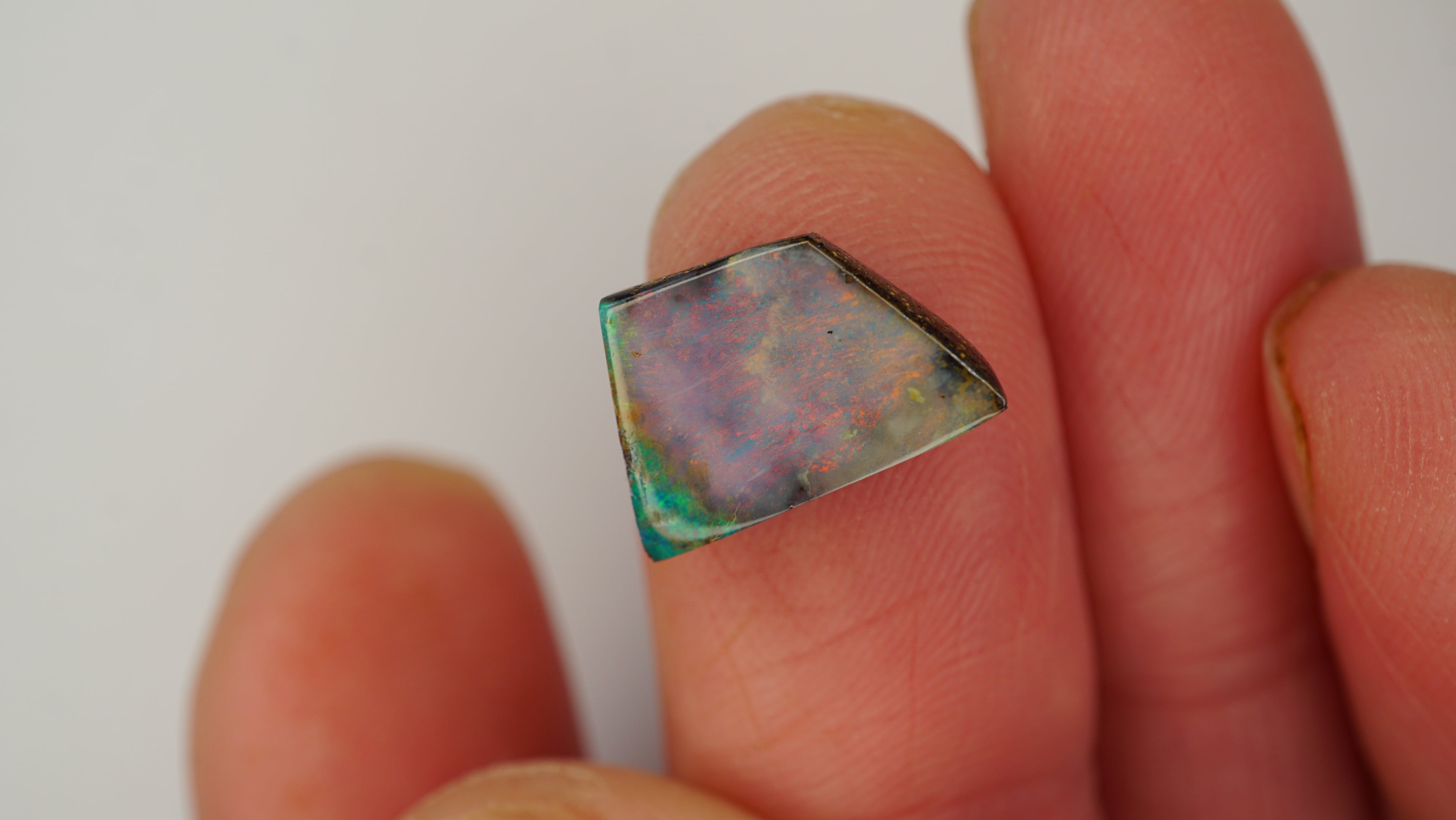 3.3 ct Purple Boulder Opal - Multicolour Pinfire Play