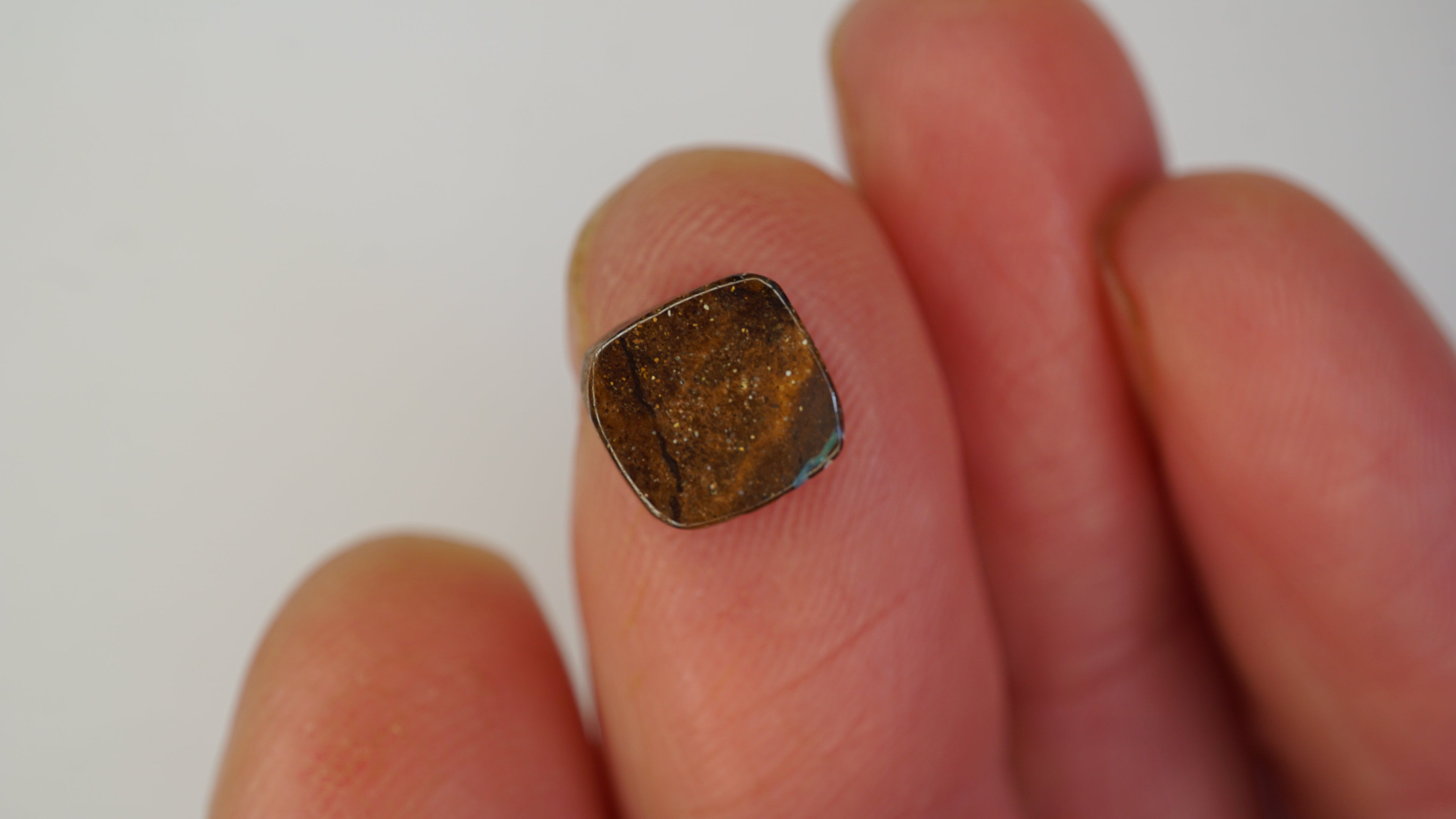 2.2 ct Square Blue Boulder Opal - Green, Blue & Purple Colour Bands