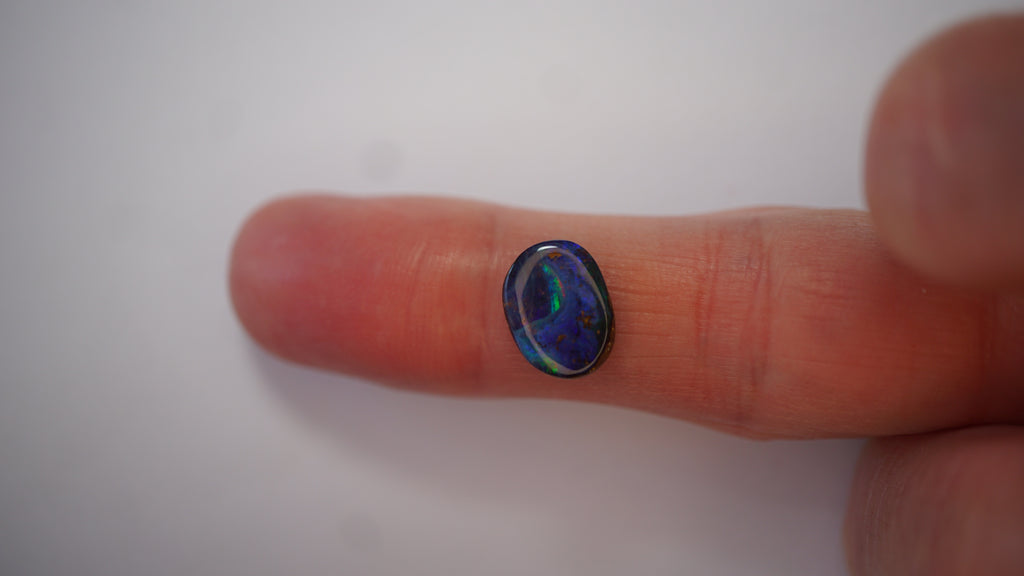 3.0 ct Blue Boulder Opal - Flowing Green Colour Movement