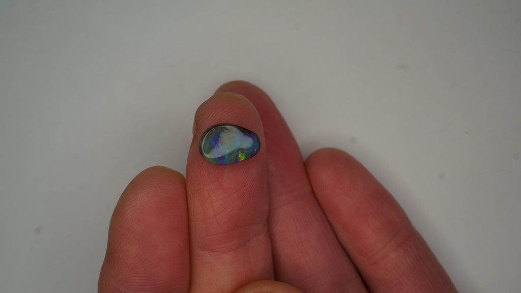 2.6 ct Blue Boulder Opal - Yellow & Green Colour Contrast