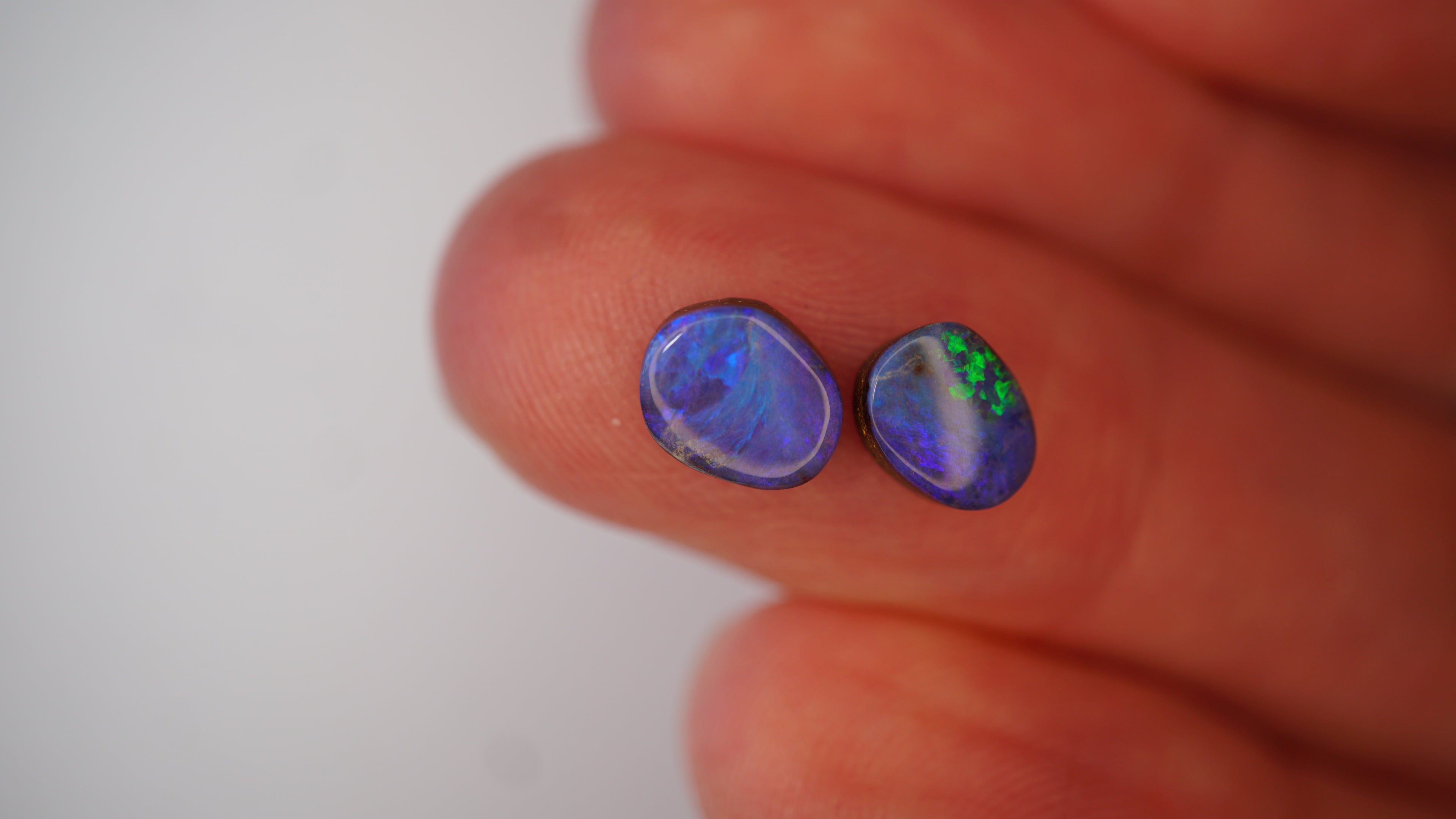 Blue Ember - Polished Boulder Opal Pair (2.5ct Total)