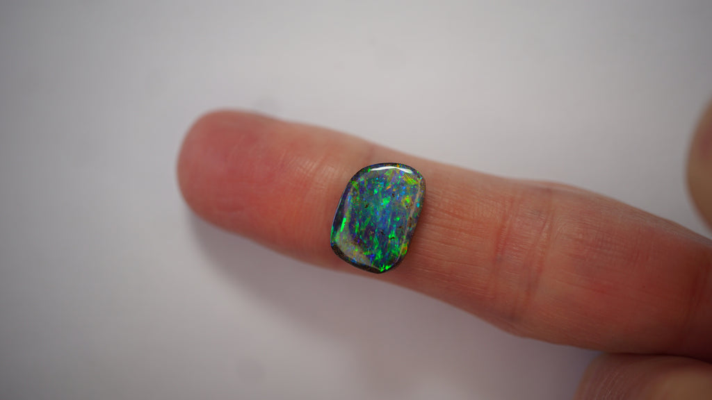 5.3 ct Boulder Opal - Electric Green & Blue Colour Play
