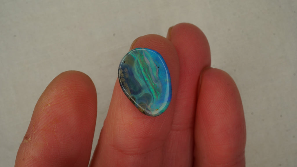 Tide Whisper - 5.8ct Boulder Opal with Ocean Green and Blue Fire