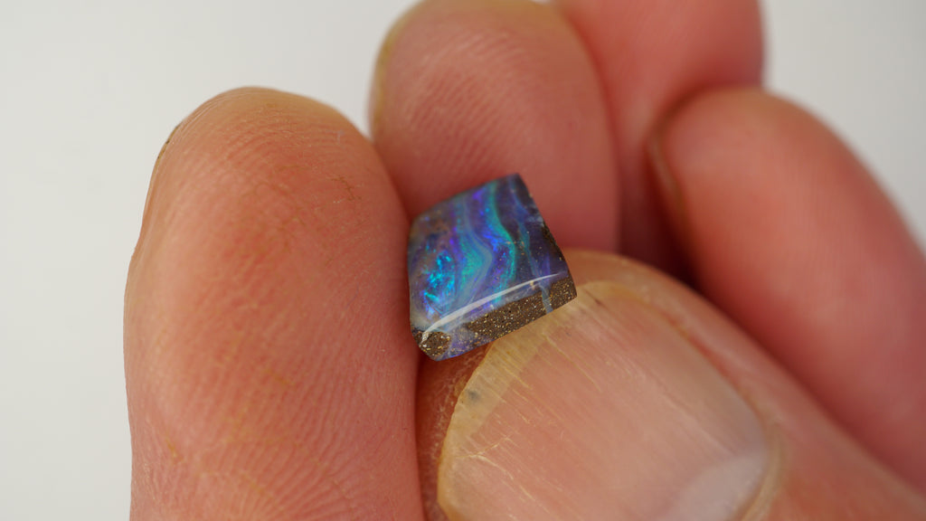 2.1ct Boulder Opal - Green & Purple Bars on Blue Host Body Tone