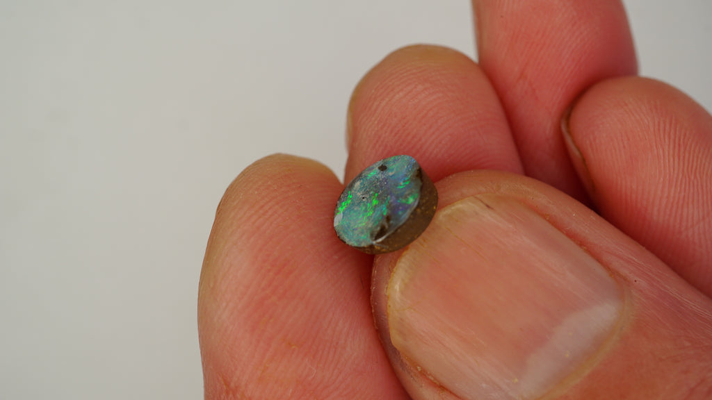1.7 ct Green-Blue Boulder Opal - Swirling Colour Play