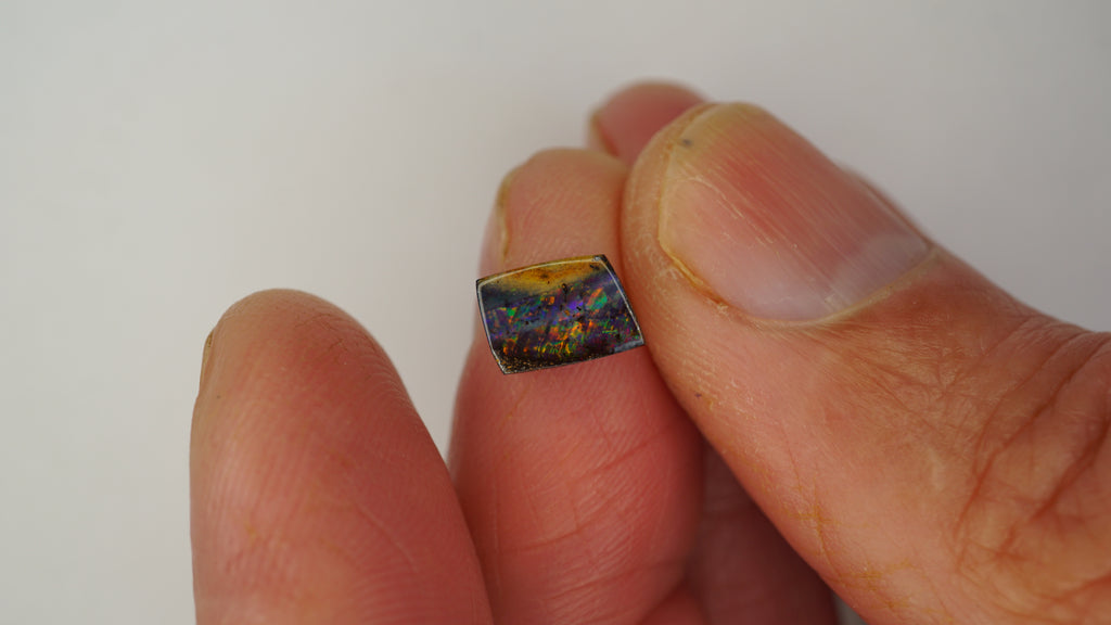 1.4ct Boulder Opal - Multicolour Fire on Dark Brown Base