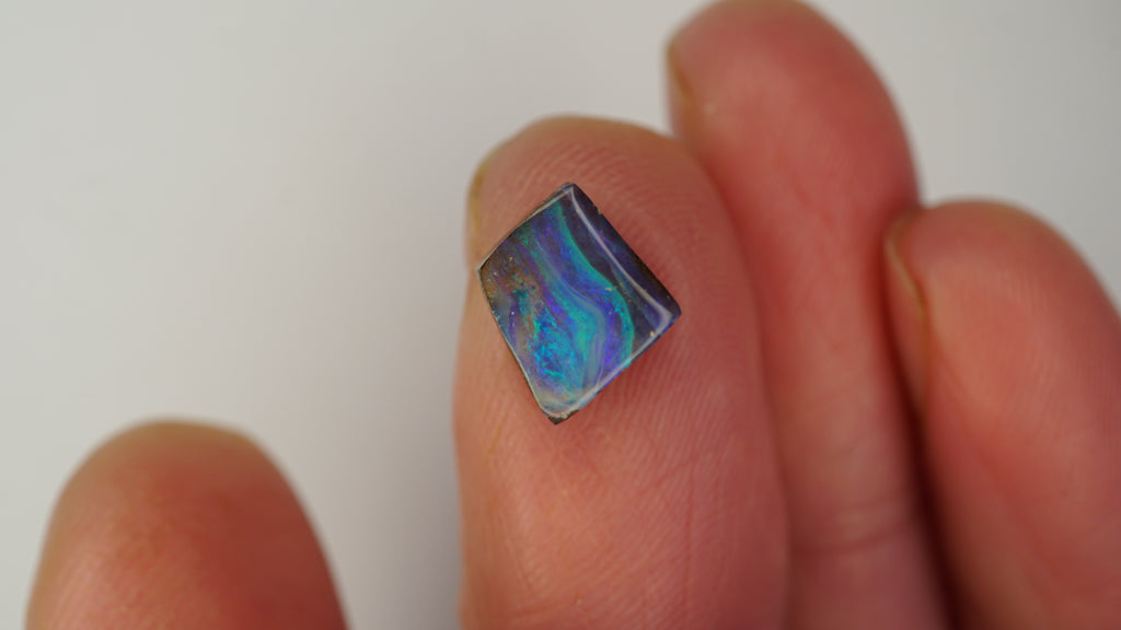 2.1ct Boulder Opal - Green & Purple Bars on Blue Host Body Tone