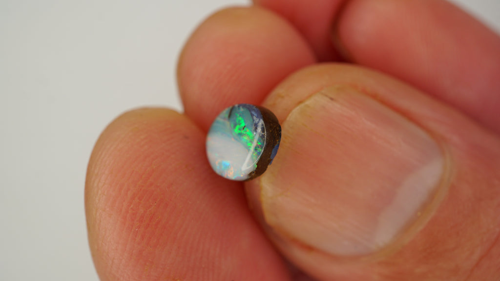1.6ct Boulder Opal - Green & White Host Body Tone with Aqua, Pink & Gold Directional Play