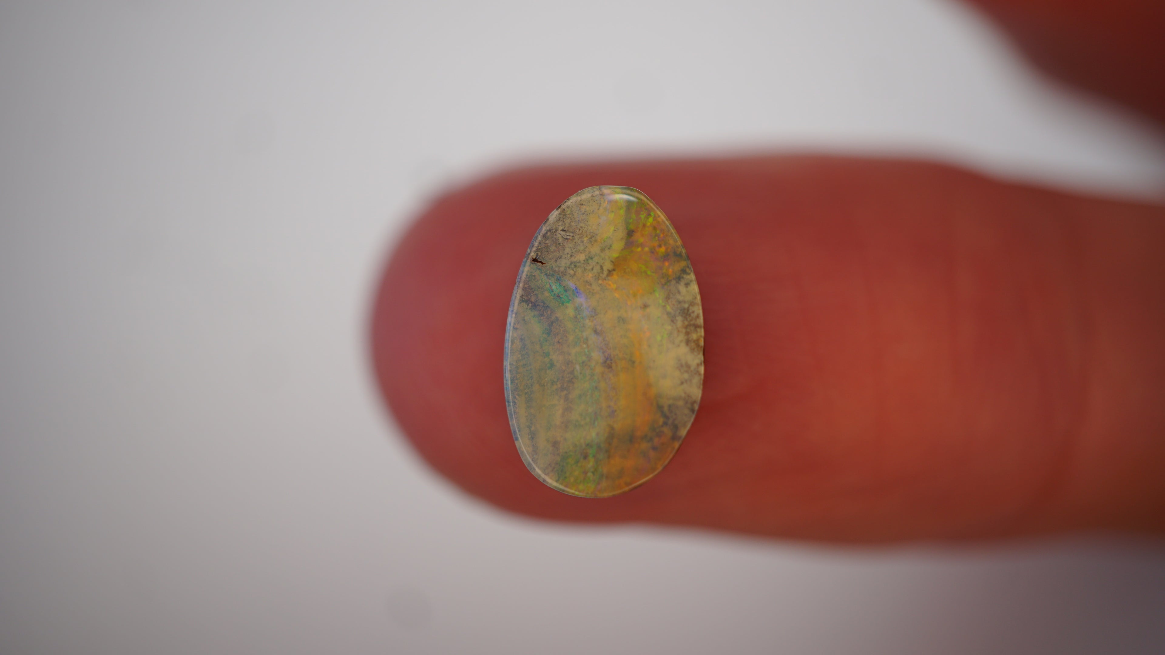 2.9ct Boulder Opal - Neon Green & Crimson Bands