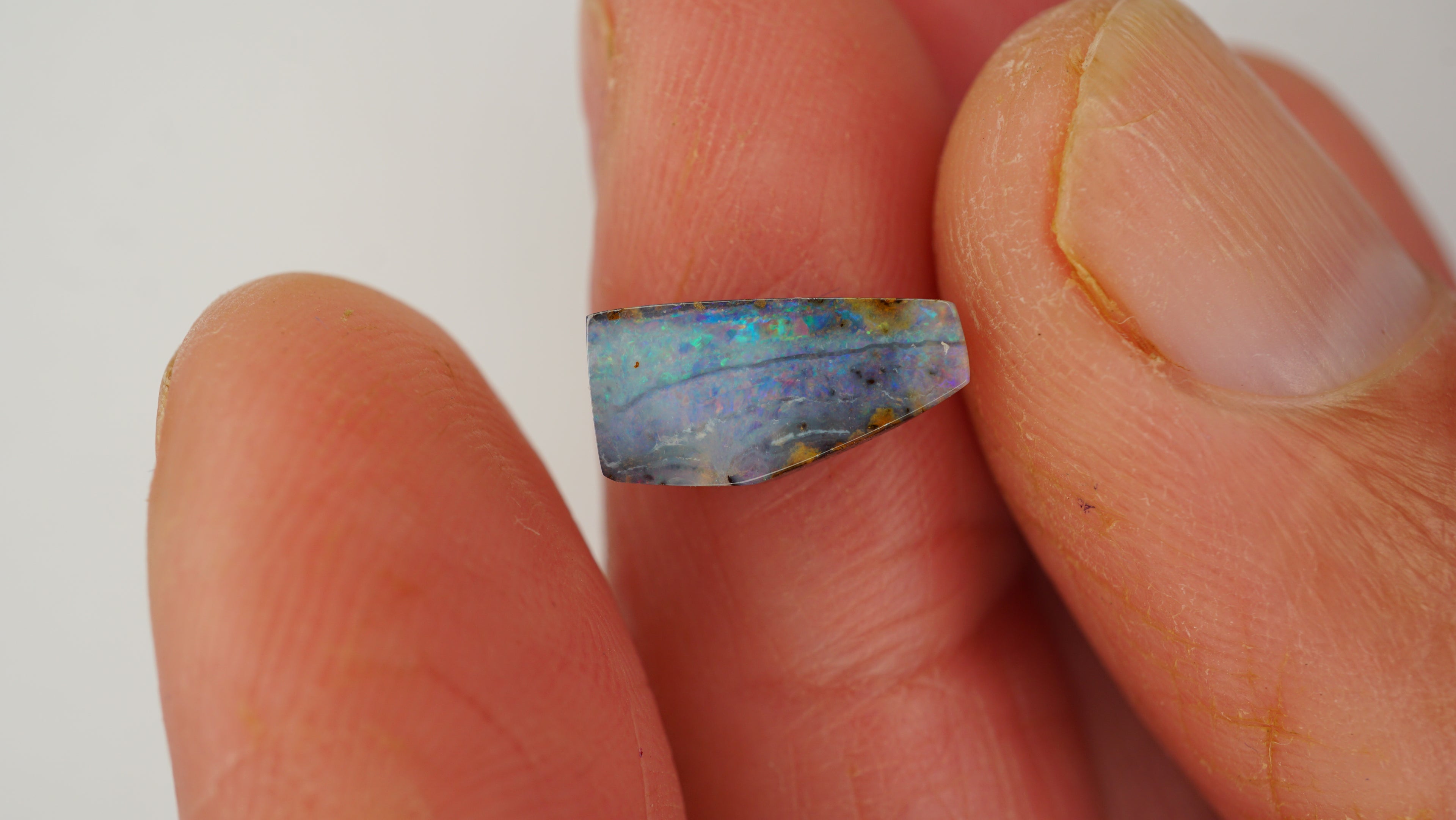 Ocean Aura Boulder Opal - Purple with Aqua Blue, Green & Purple Bands
