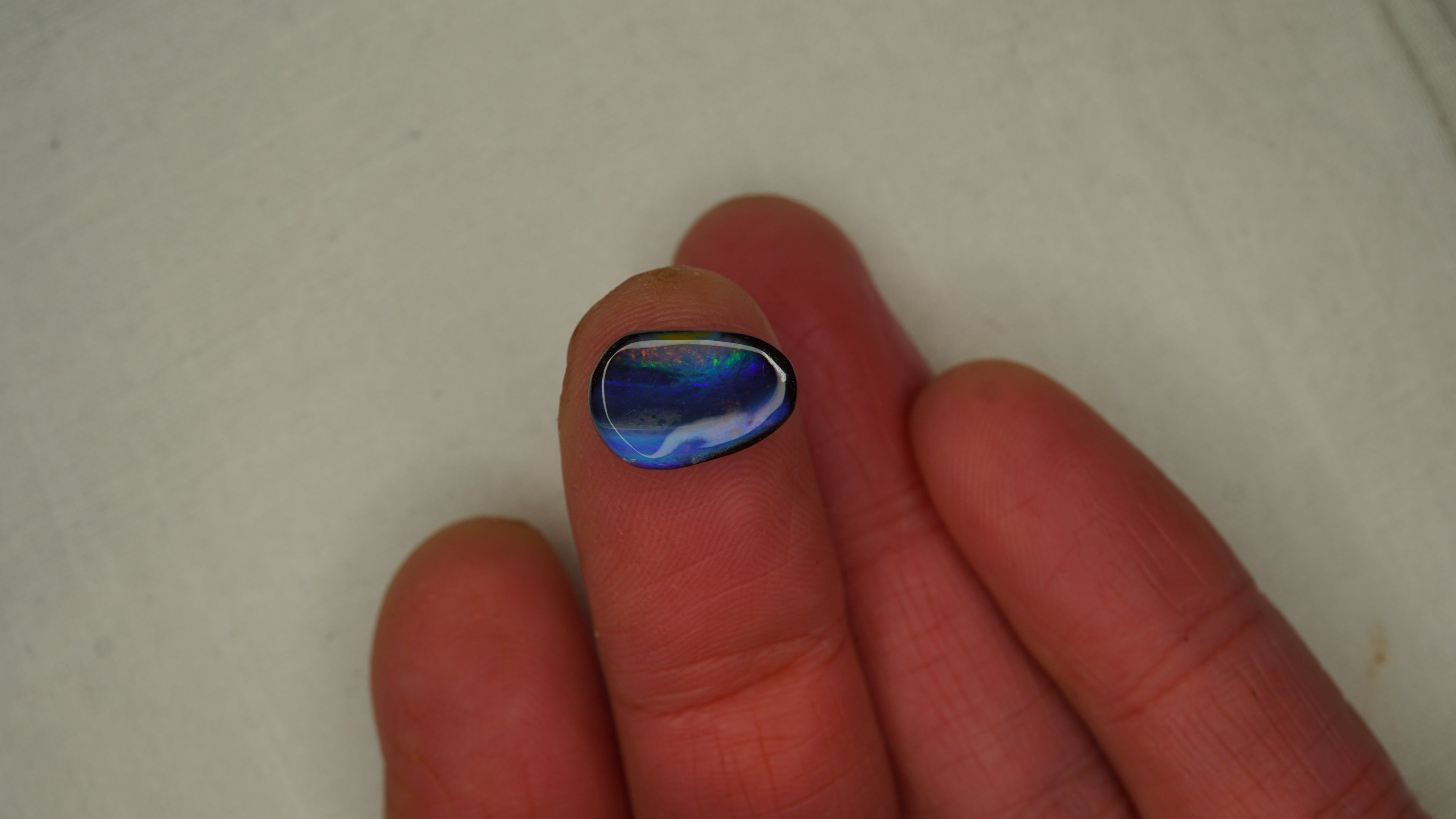 4.9ct Boulder Opal - Cobalt, Teal & Green Play on Natural Host Body Tone
