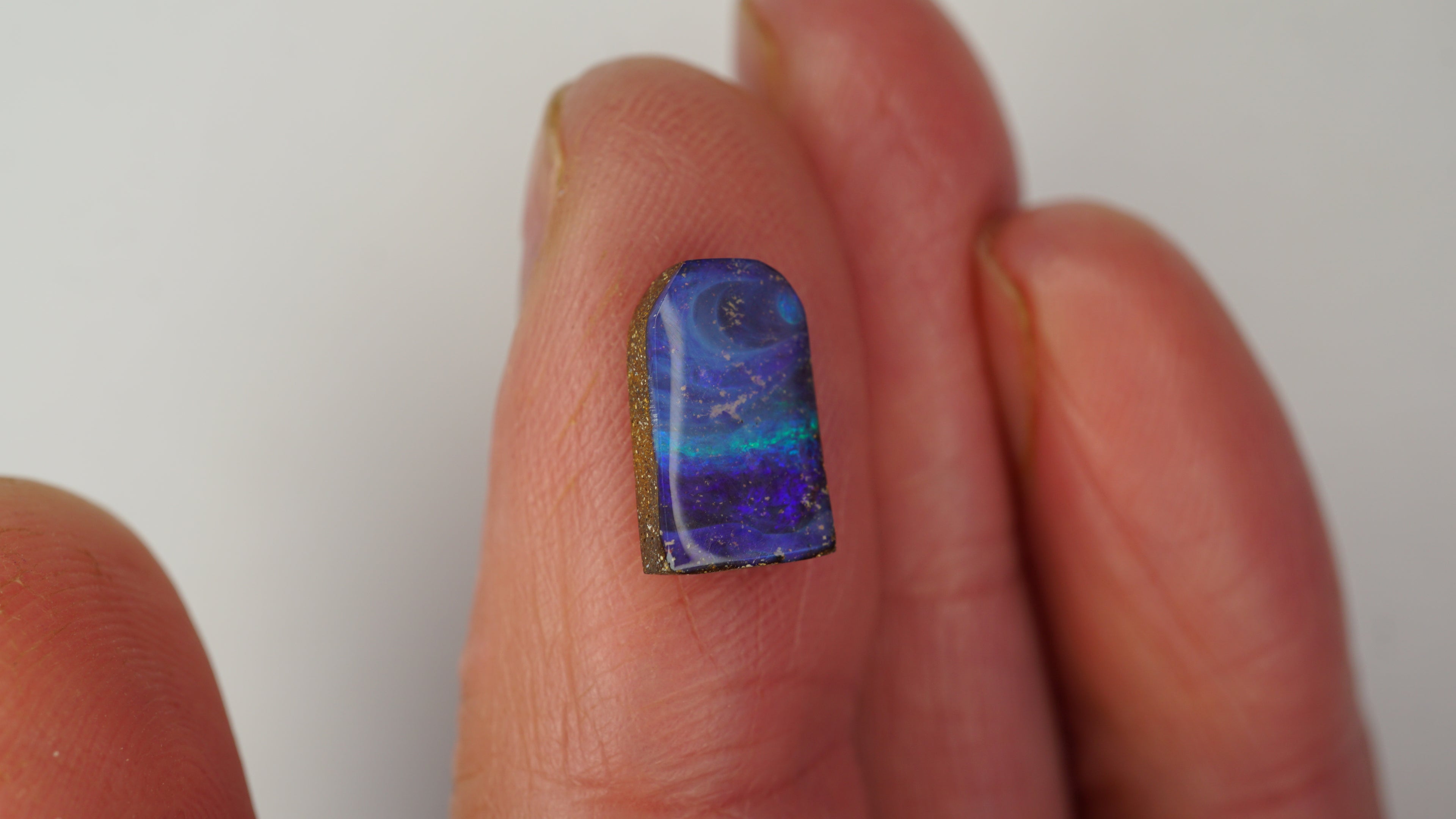2.5 ct Blue Boulder Opal - Soft Body Tone with Subtle Colour