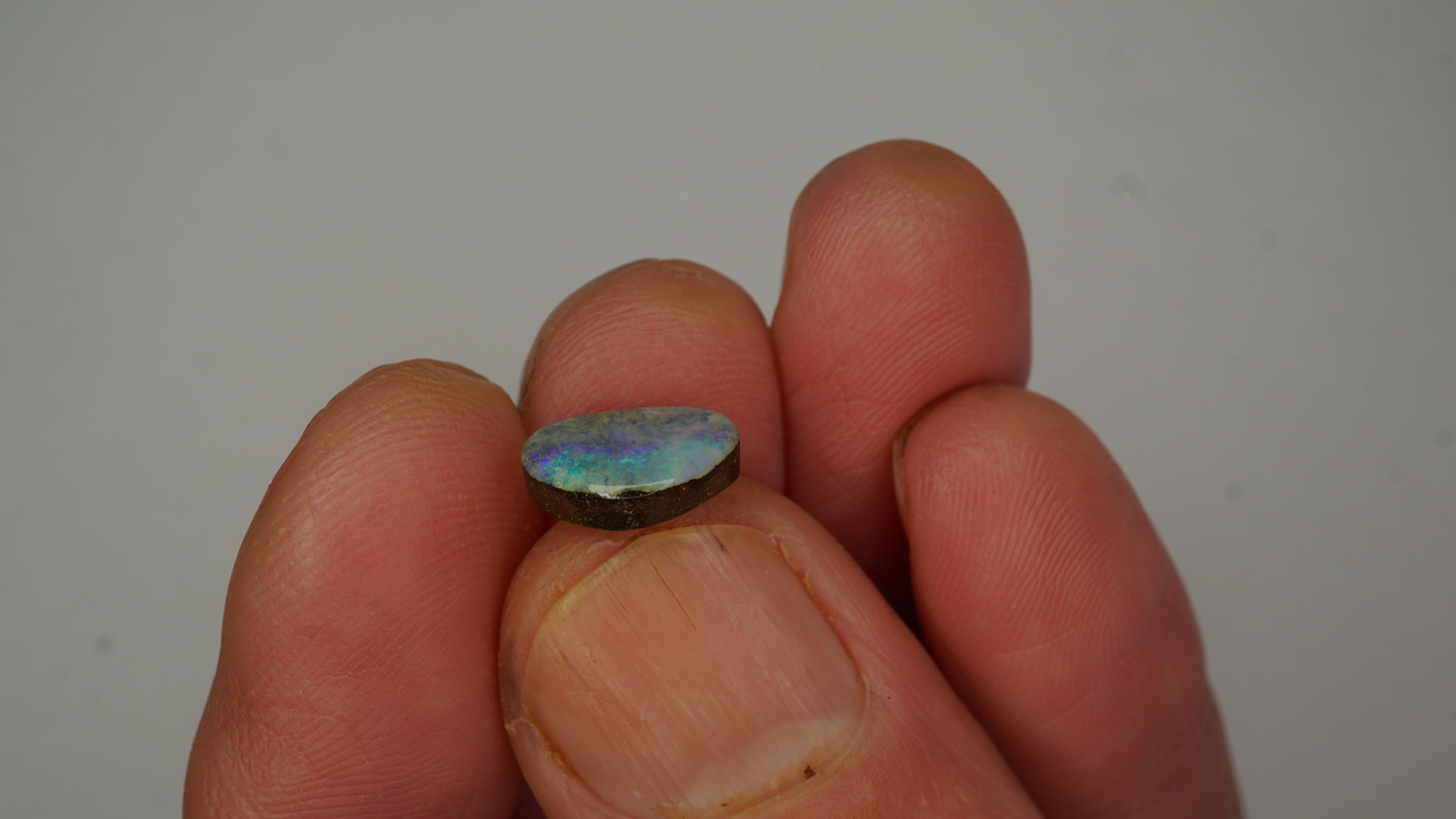 2.6ct Boulder Opal - Bright Green Pinfire on Misty Purple Host Body Tone