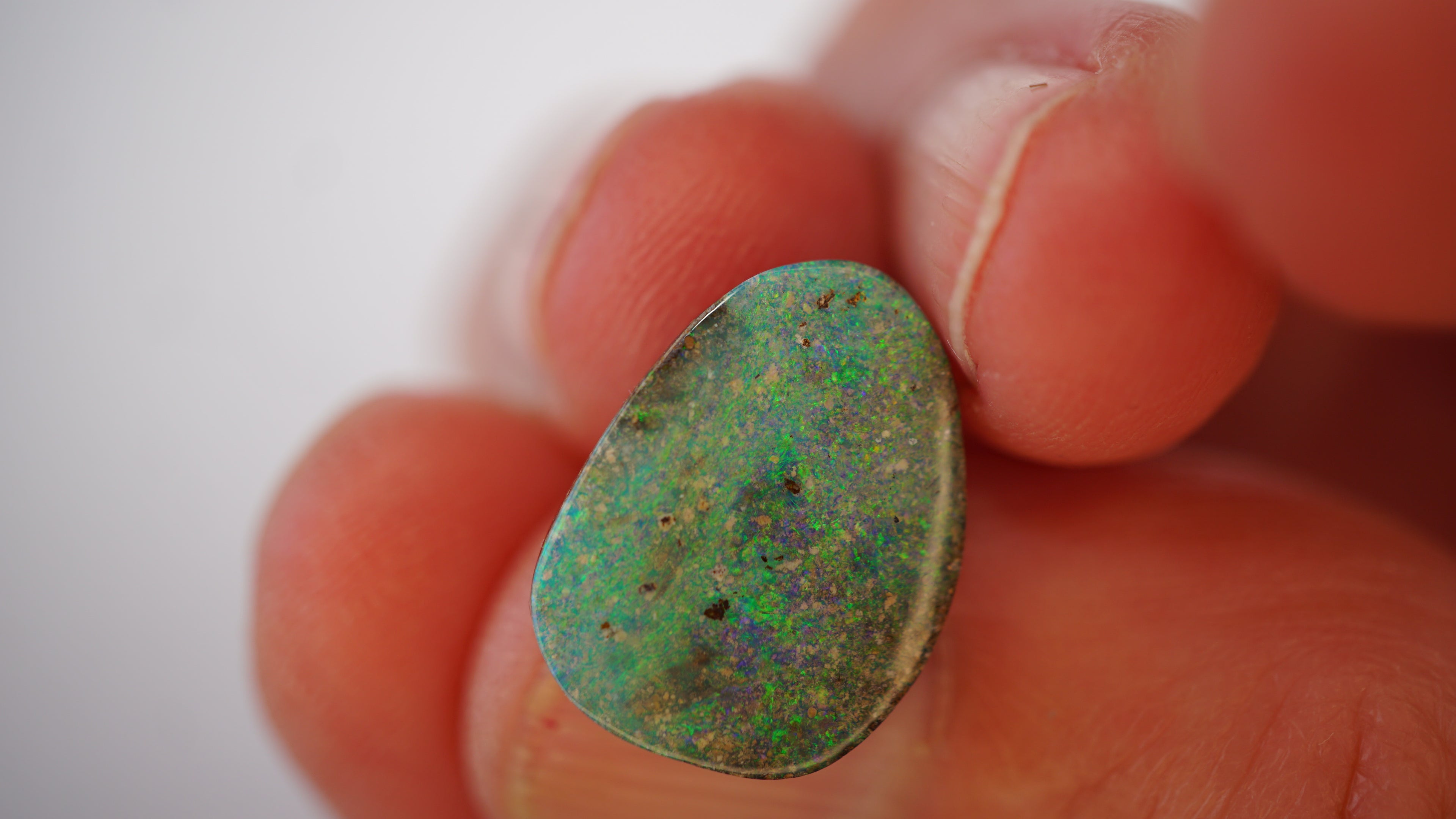 5.6ct Boulder Opal - Electric Green Pinfire Full Face