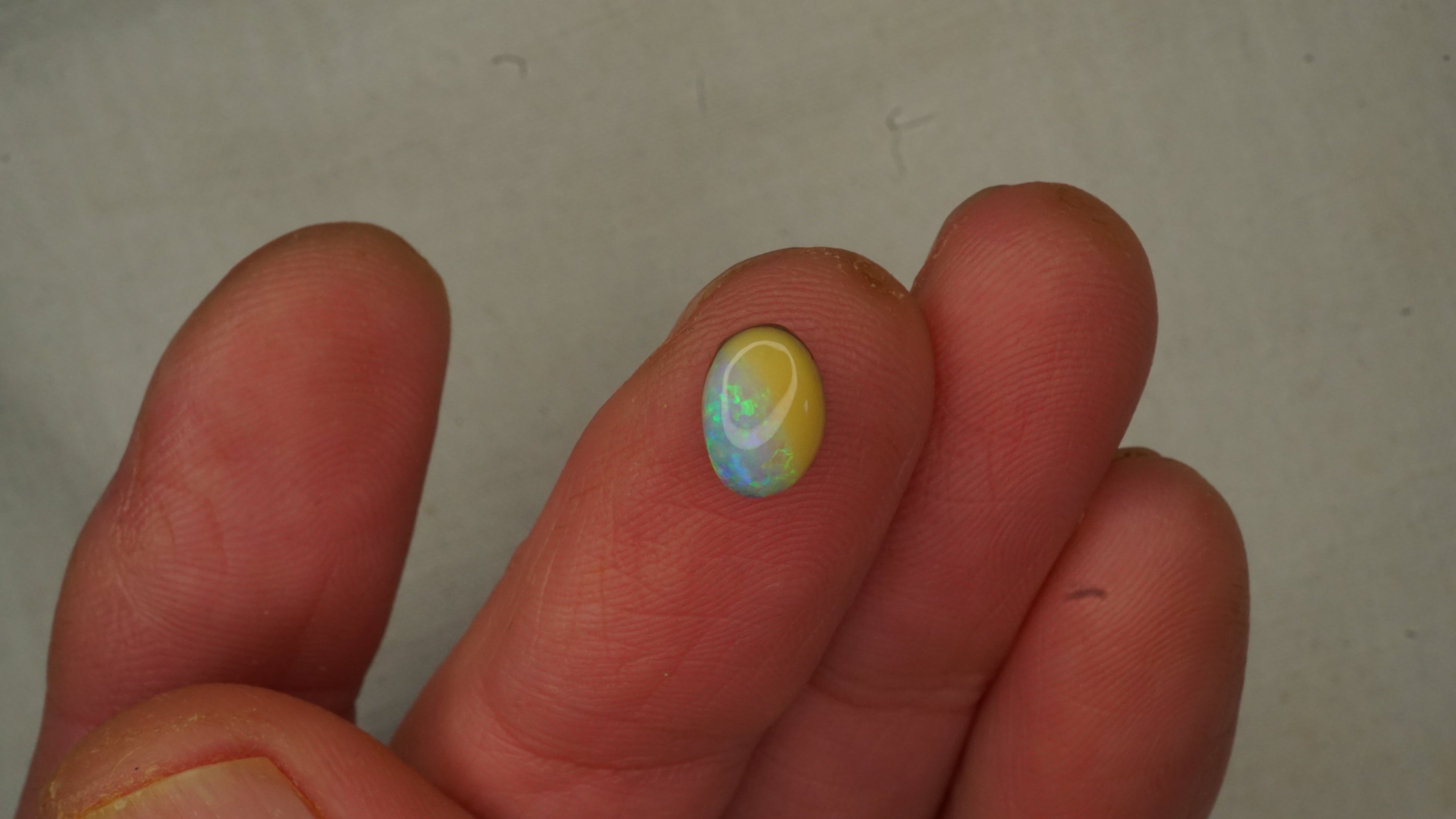 1.1 ct Yellow-Toned Boulder Opal - Blue, Green & Gold Colour Play