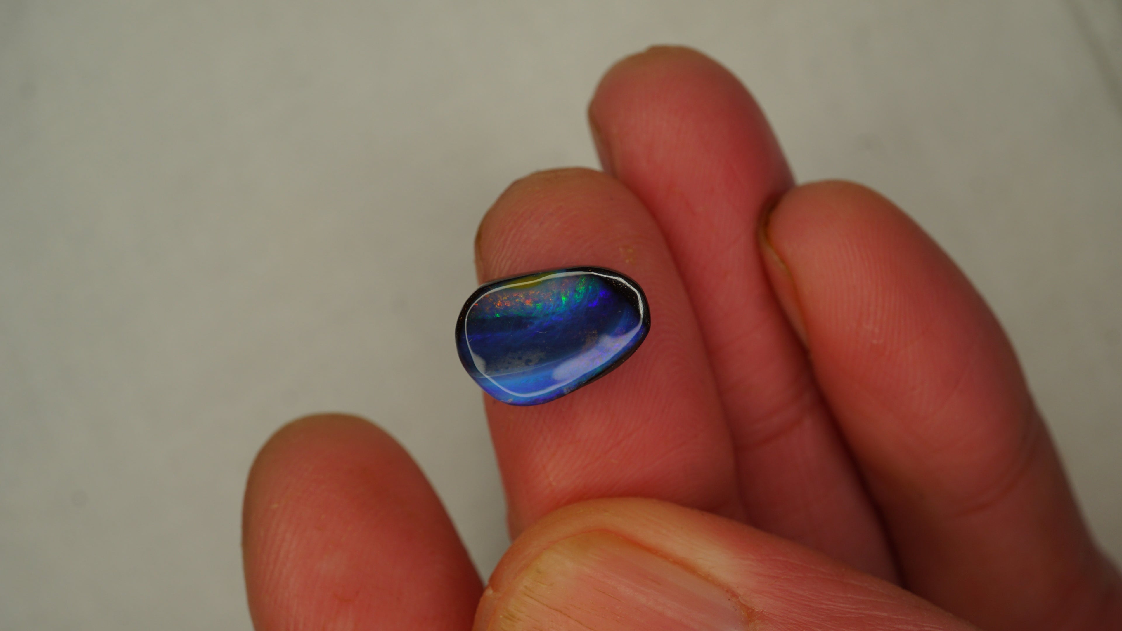 4.9ct Boulder Opal - Cobalt, Teal & Green Play on Natural Host Body Tone